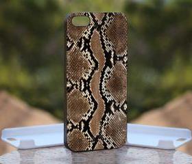 Snake skin Plattern Print - Print On Hard Case - iPhone 4/4S Black Case Cover - Please leave a note for the color case: WHITE CASE or CLEAR CASE
