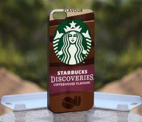 Starbucks Coffee Mocha - Print On Hard Case - iPhone 4/4S Black Case Cover - Please leave a note for the color case: WHITE CASE or CLEAR CASE
